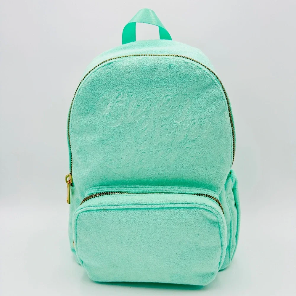 Stoney Clover Lane x Target Mint Green Terry Embossed Backpack Gold Hardware NWT